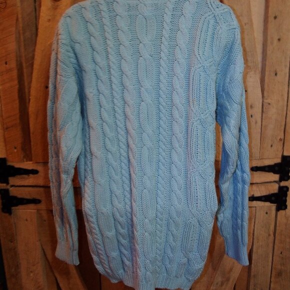 Vintage Perry Ellis America Women's Cable Knit Sweater- blue size s - Picture 4 of 5